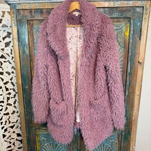 Shaggy fur Coat dusty rose Penny Lane
